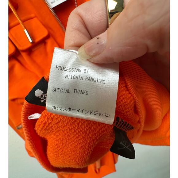 NWT Mastermind World Orange Multi-Pocket Utility Zip Hoodie Men’s M - Picture 13 of 16